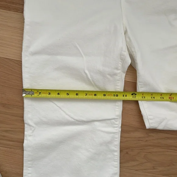 NWT J. Crew Pont Sur high waist, wide leg, white denim jeans, size 32 - Picture 13 of 14